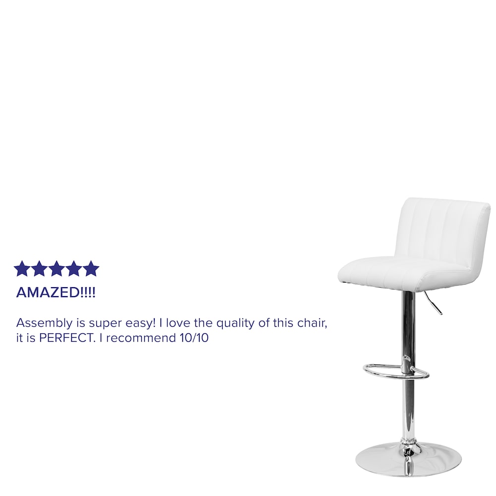 Tabouret de bar en vinyle blanc