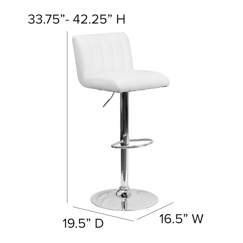 Tabouret de bar en vinyle blanc