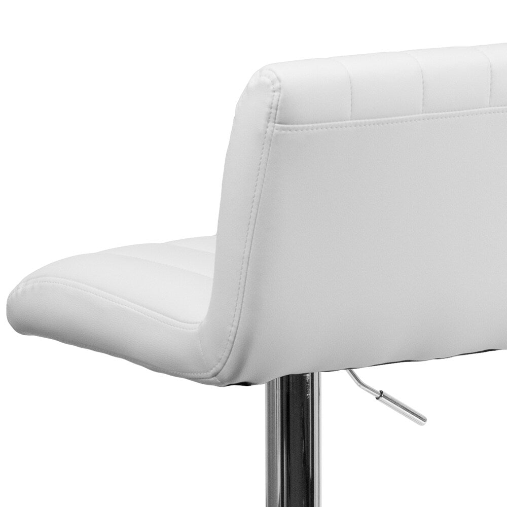 Tabouret de bar en vinyle blanc