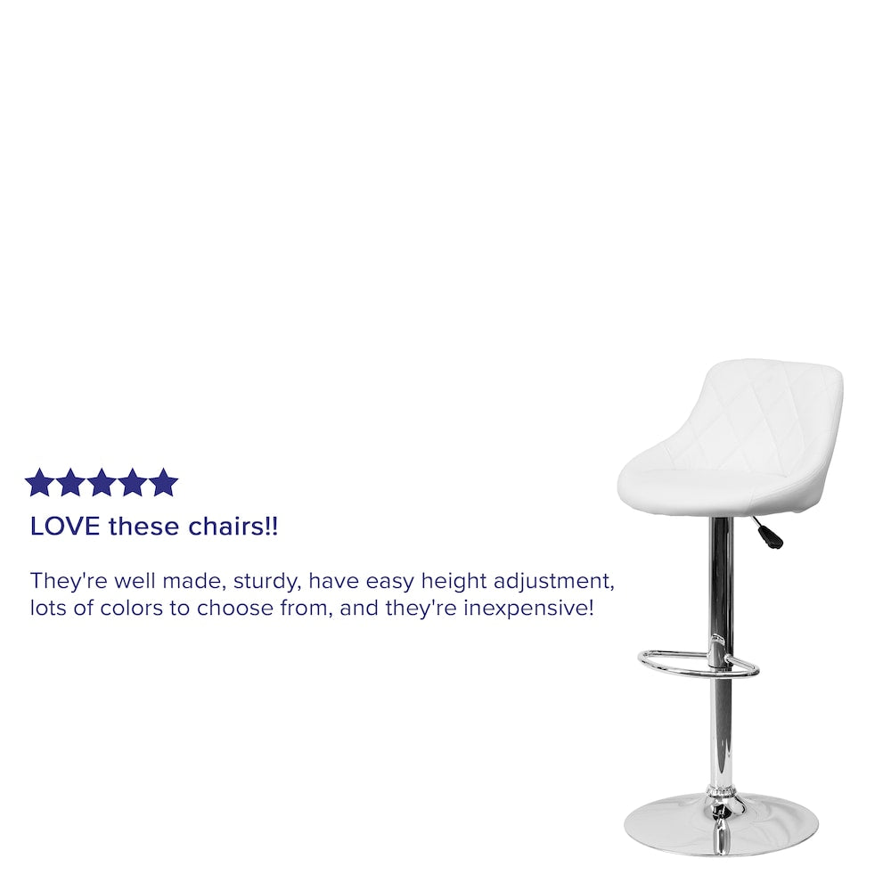 Tabouret de bar en vinyle blanc
