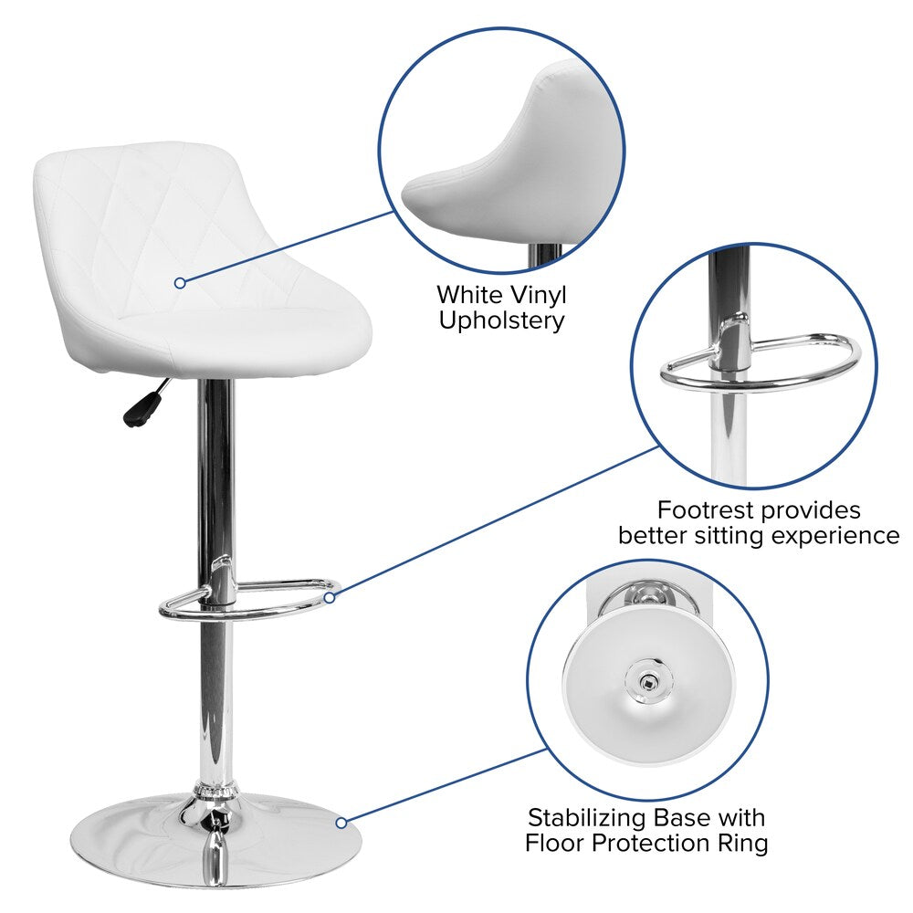 Tabouret de bar en vinyle blanc