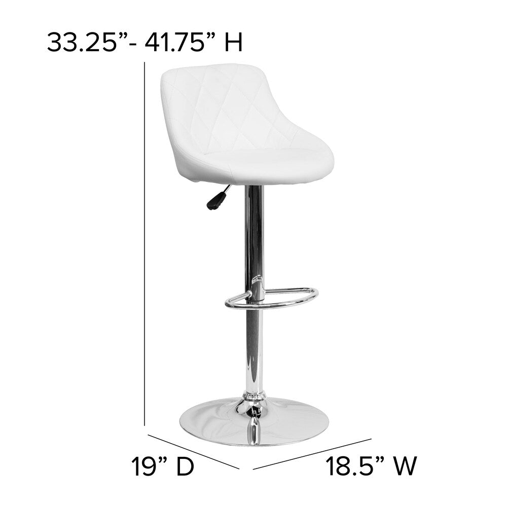 Tabouret de bar en vinyle blanc