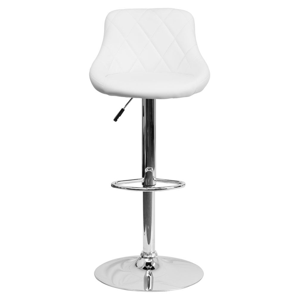 Tabouret de bar en vinyle blanc