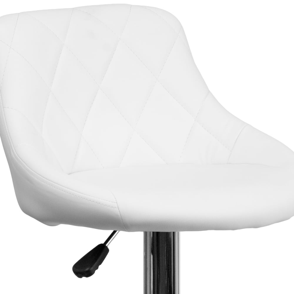 Tabouret de bar en vinyle blanc