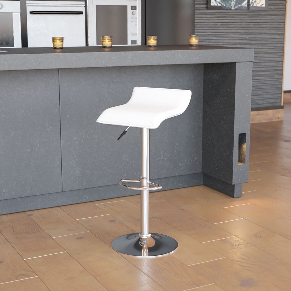 Tabouret de bar en vinyle blanc