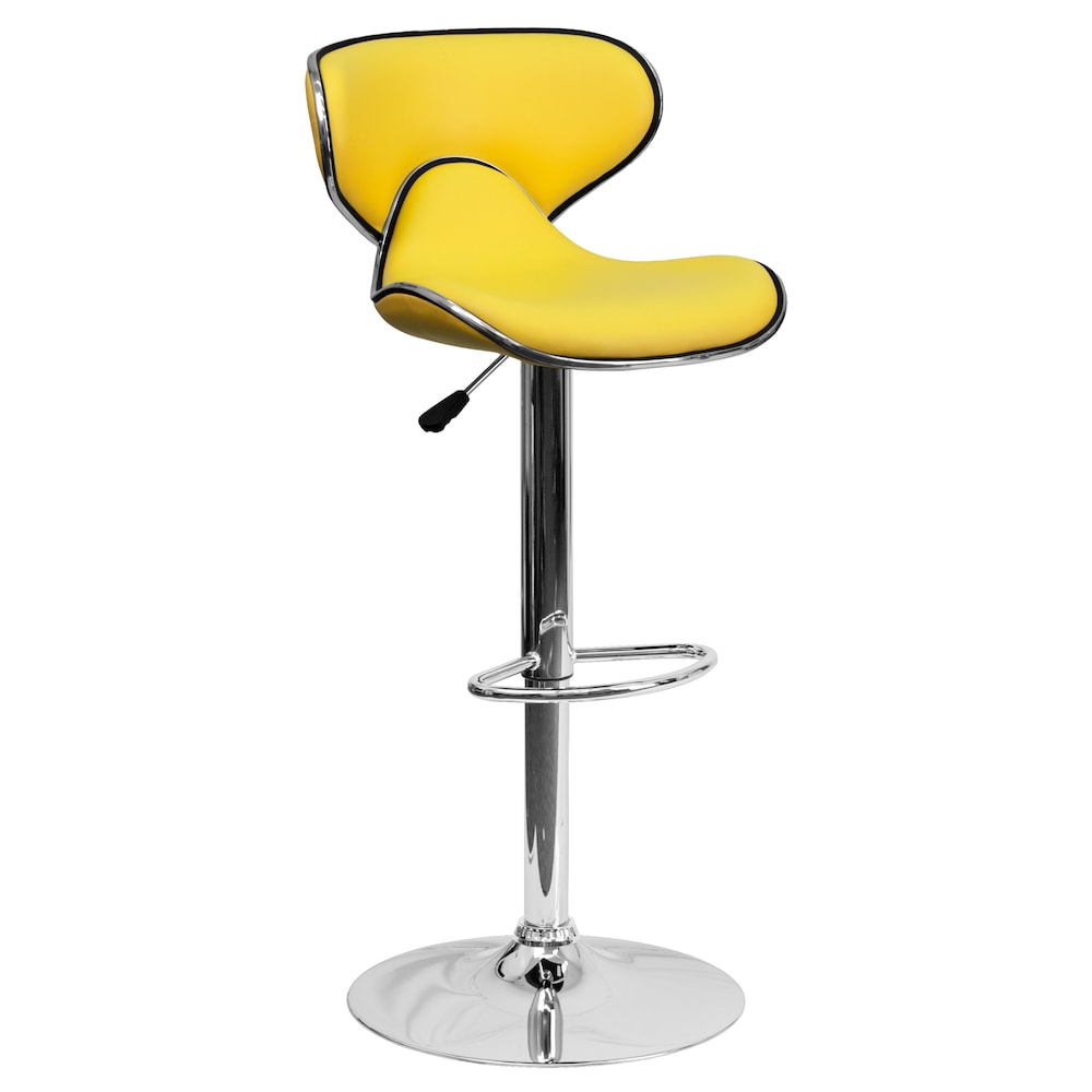 Tabouret de bar en vinyle jaune