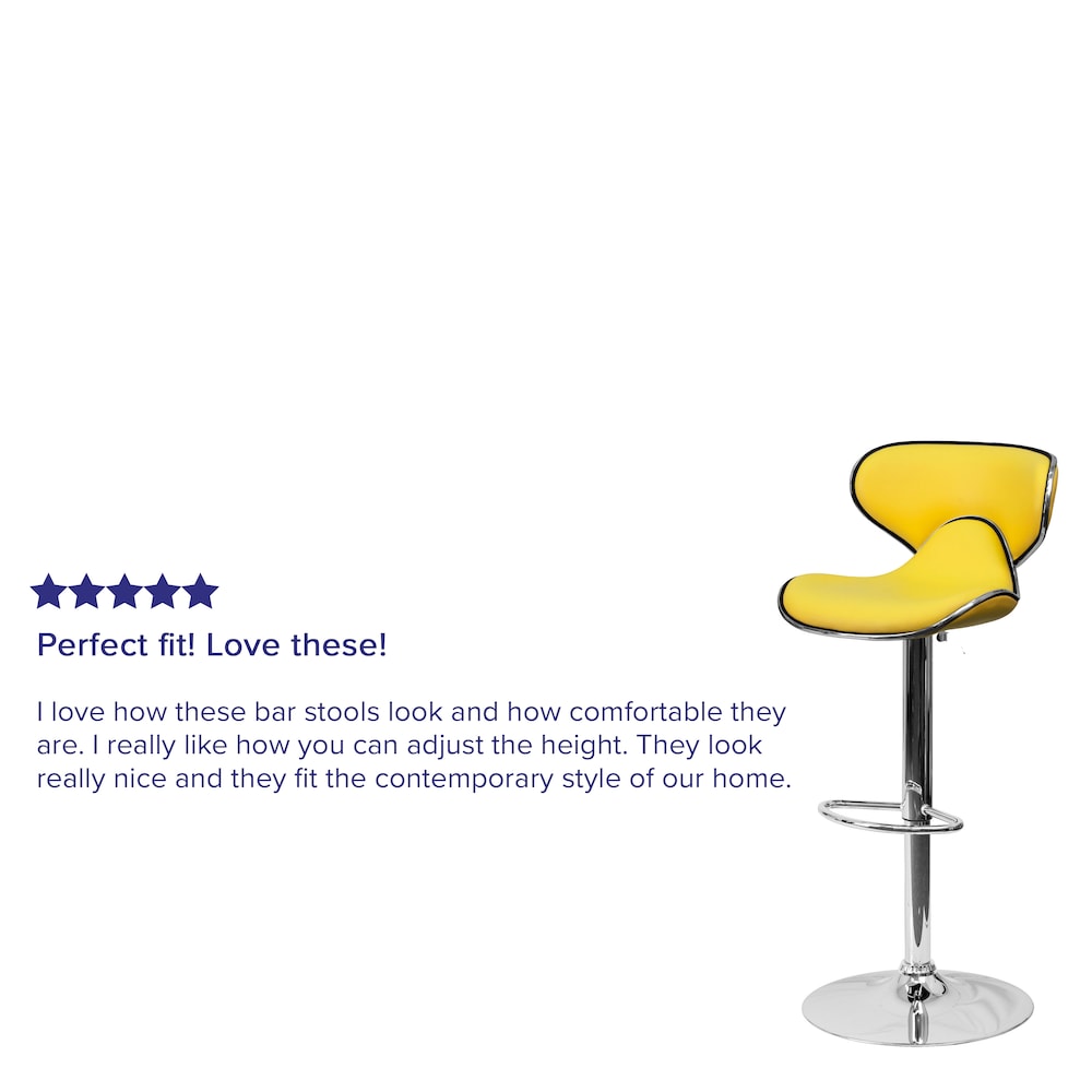 Tabouret de bar en vinyle jaune