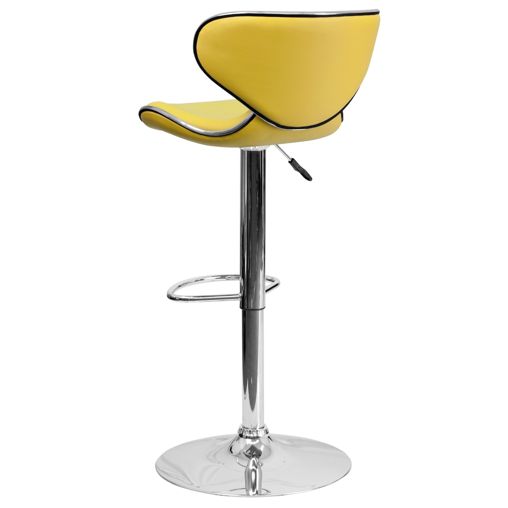 Tabouret de bar en vinyle jaune