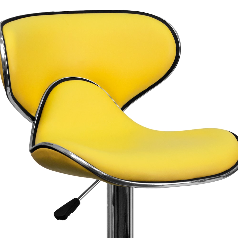 Tabouret de bar en vinyle jaune