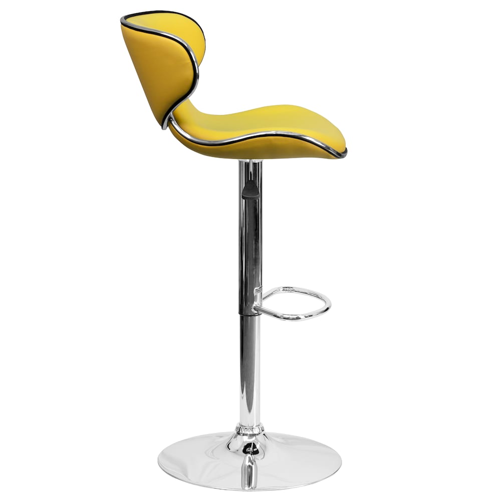Tabouret de bar en vinyle jaune