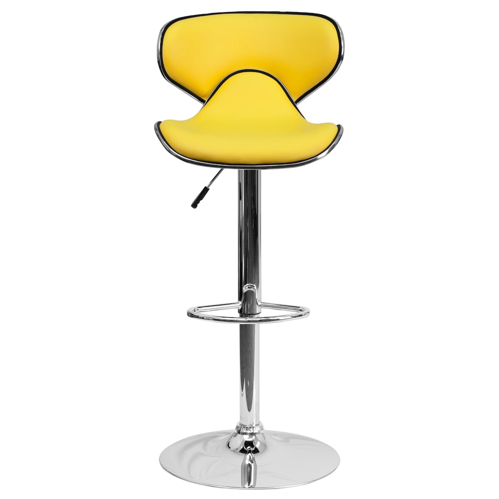 Tabouret de bar en vinyle jaune