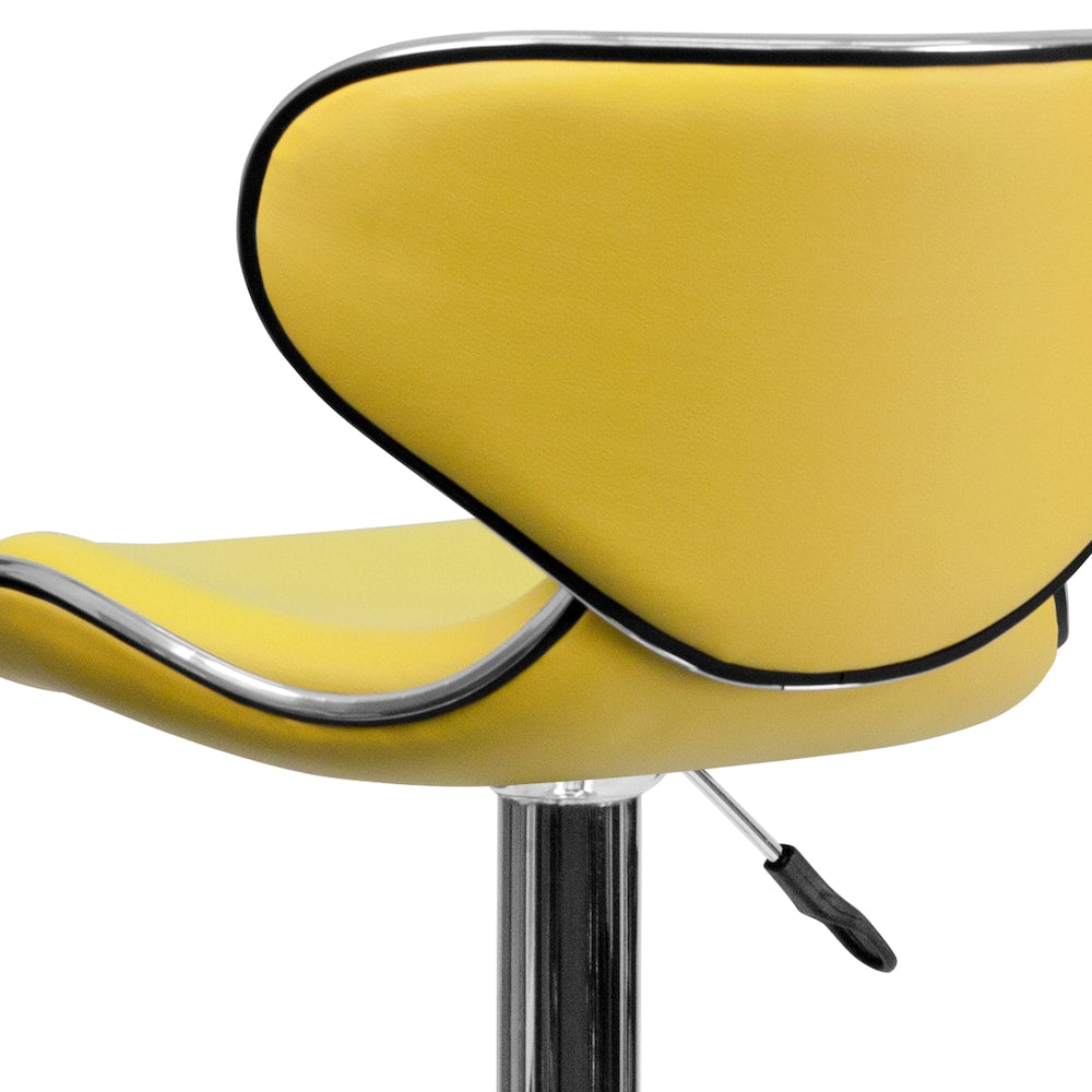 Tabouret de bar en vinyle jaune