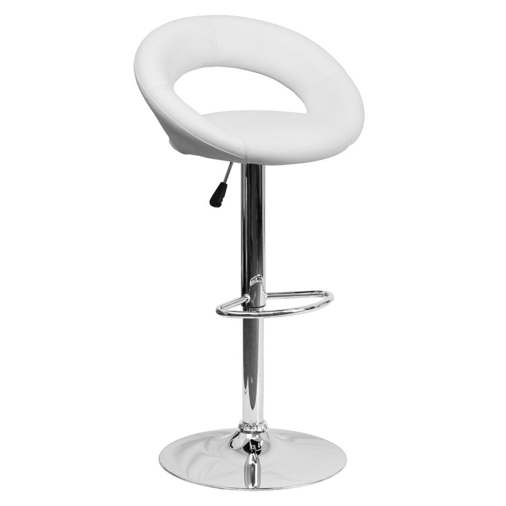 Tabouret de bar en vinyle blanc