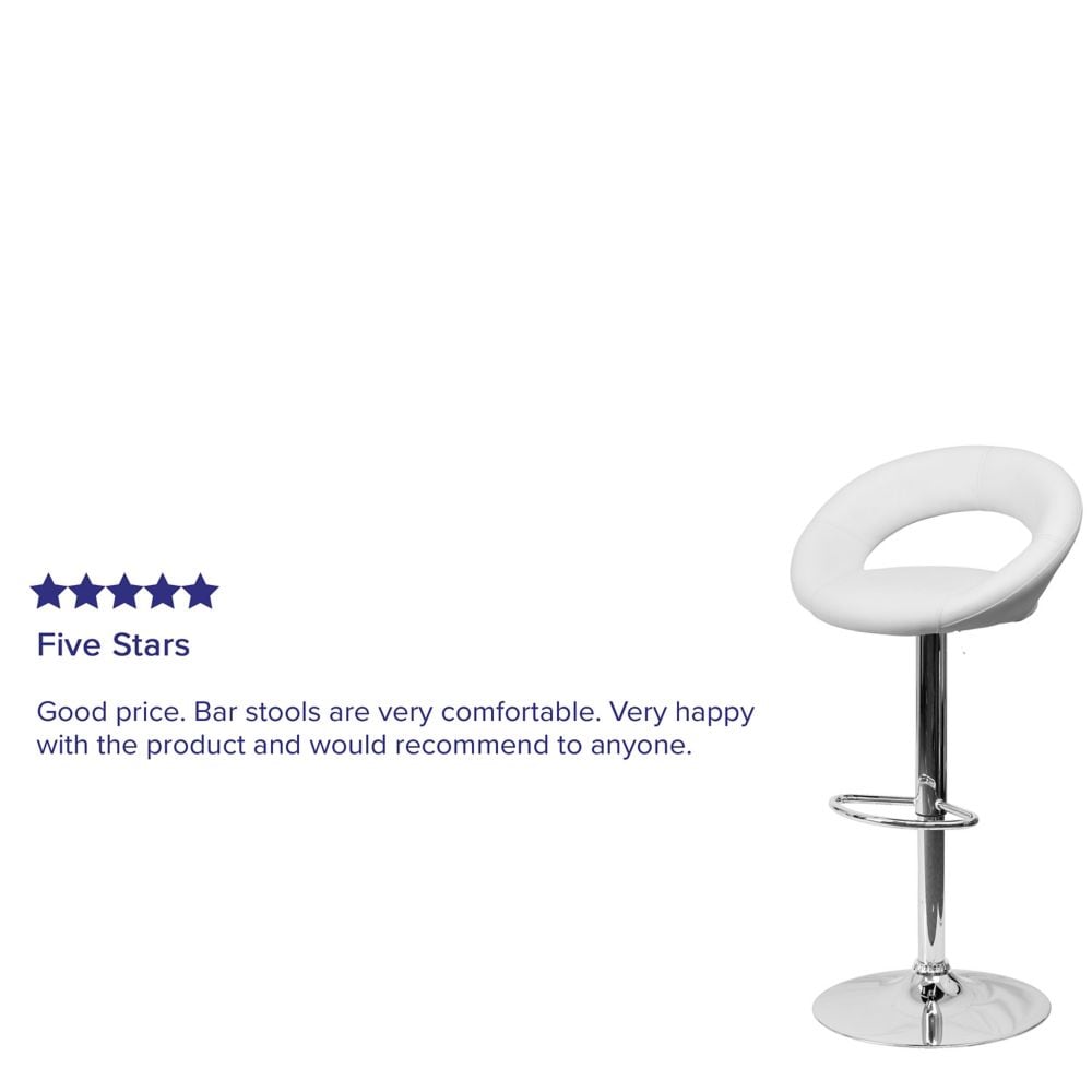 Tabouret de bar en vinyle blanc