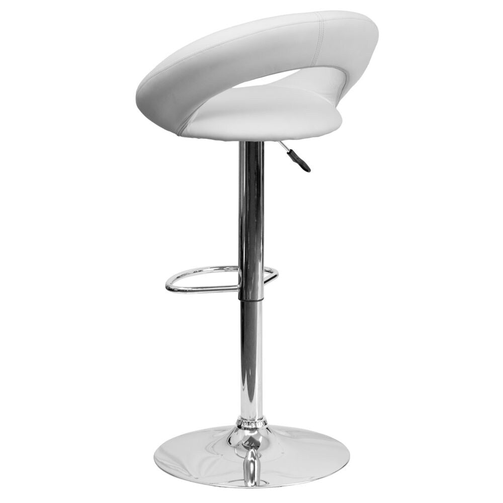 Tabouret de bar en vinyle blanc