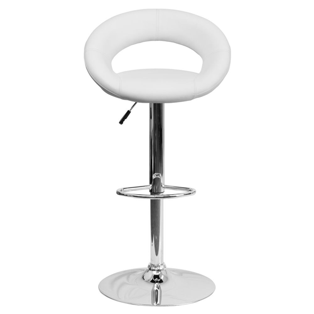 Tabouret de bar en vinyle blanc