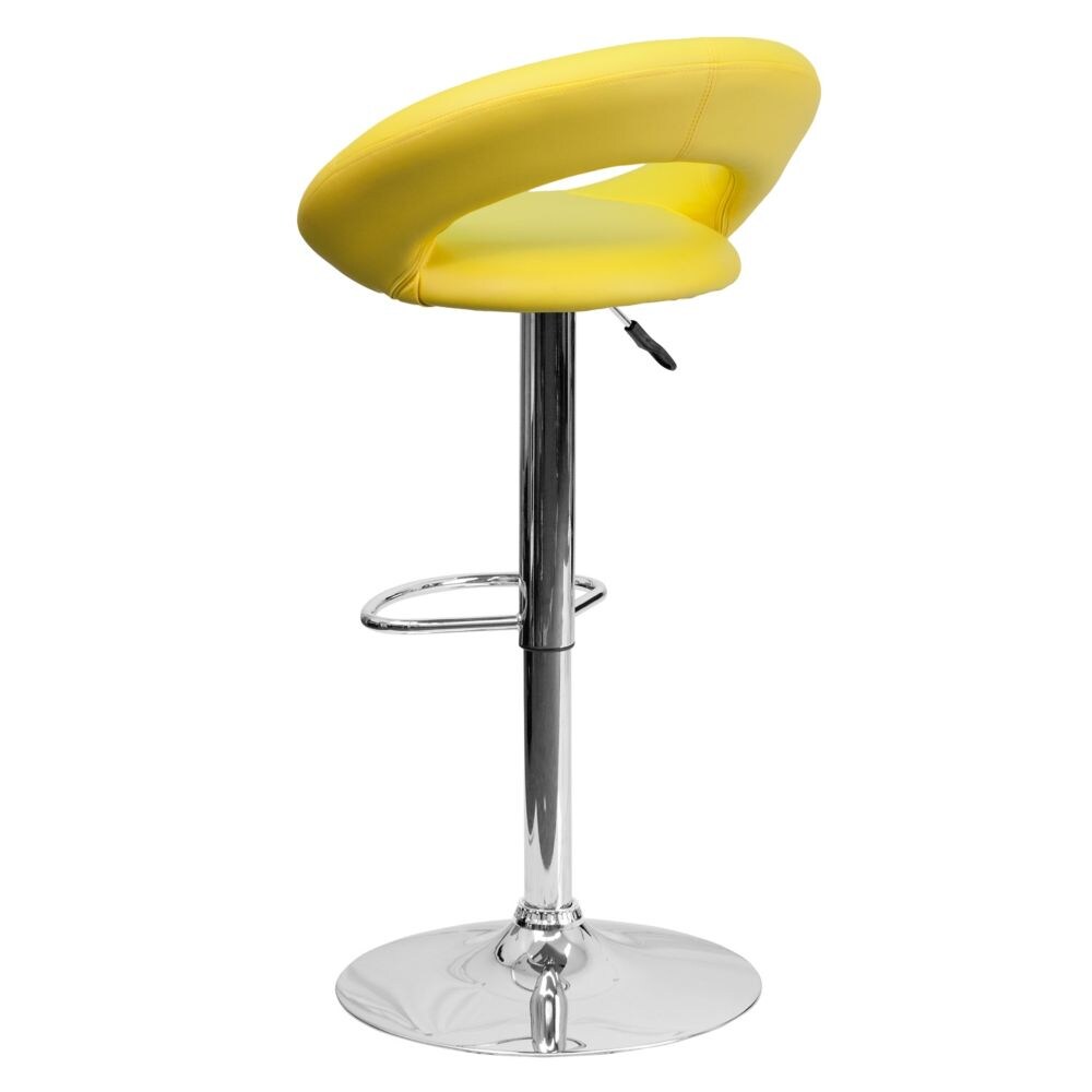 Tabouret de bar en vinyle jaune
