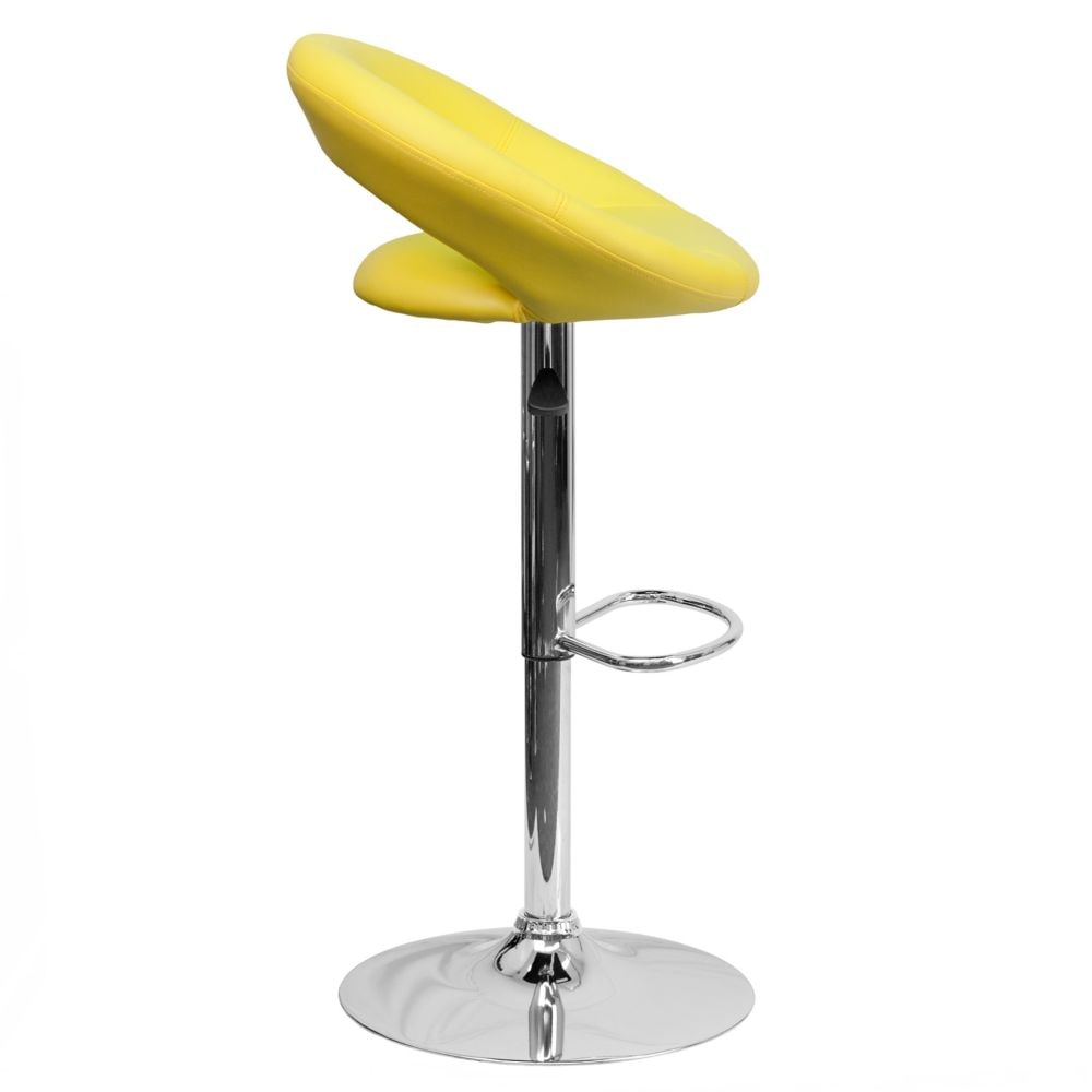 Tabouret de bar en vinyle jaune