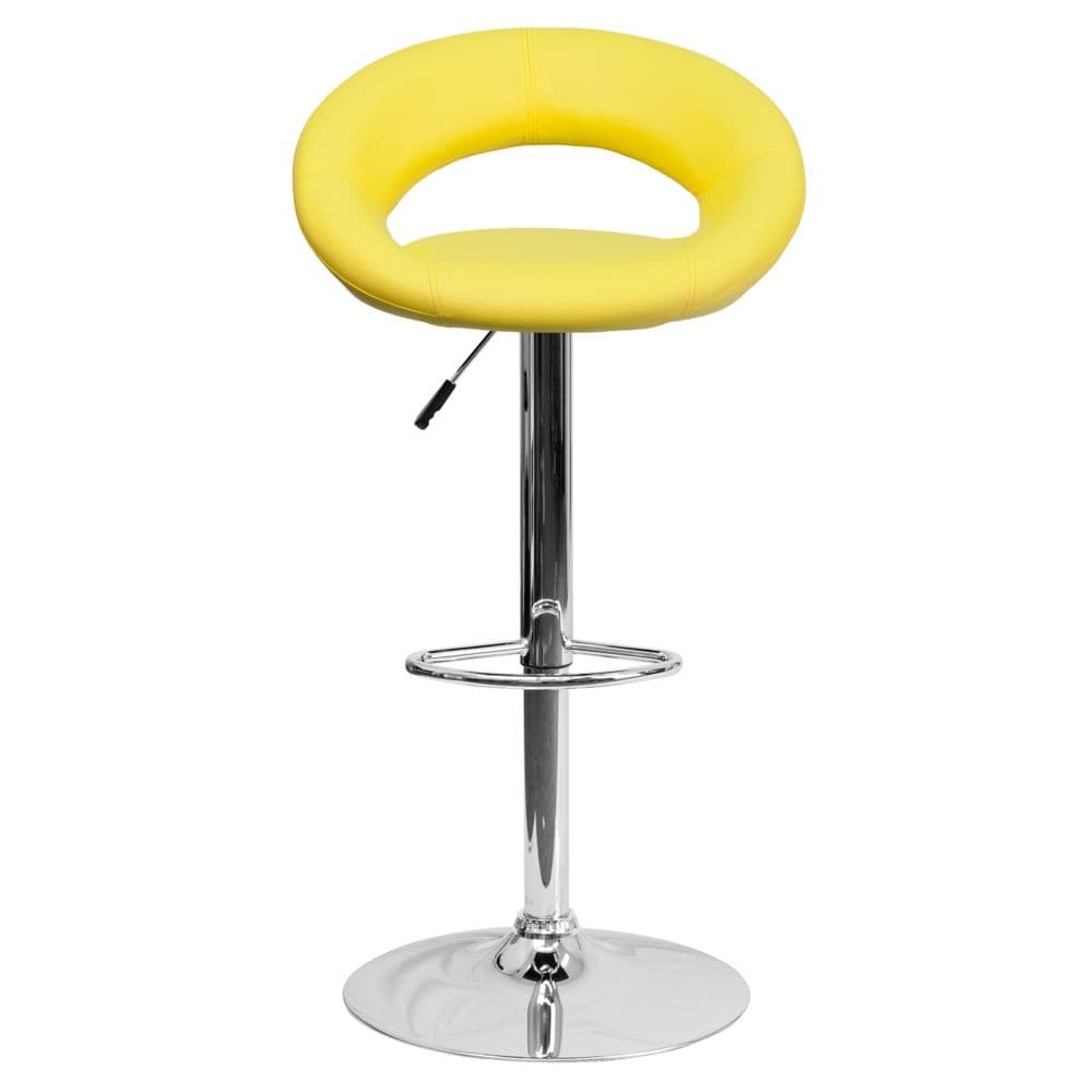 Tabouret de bar en vinyle jaune