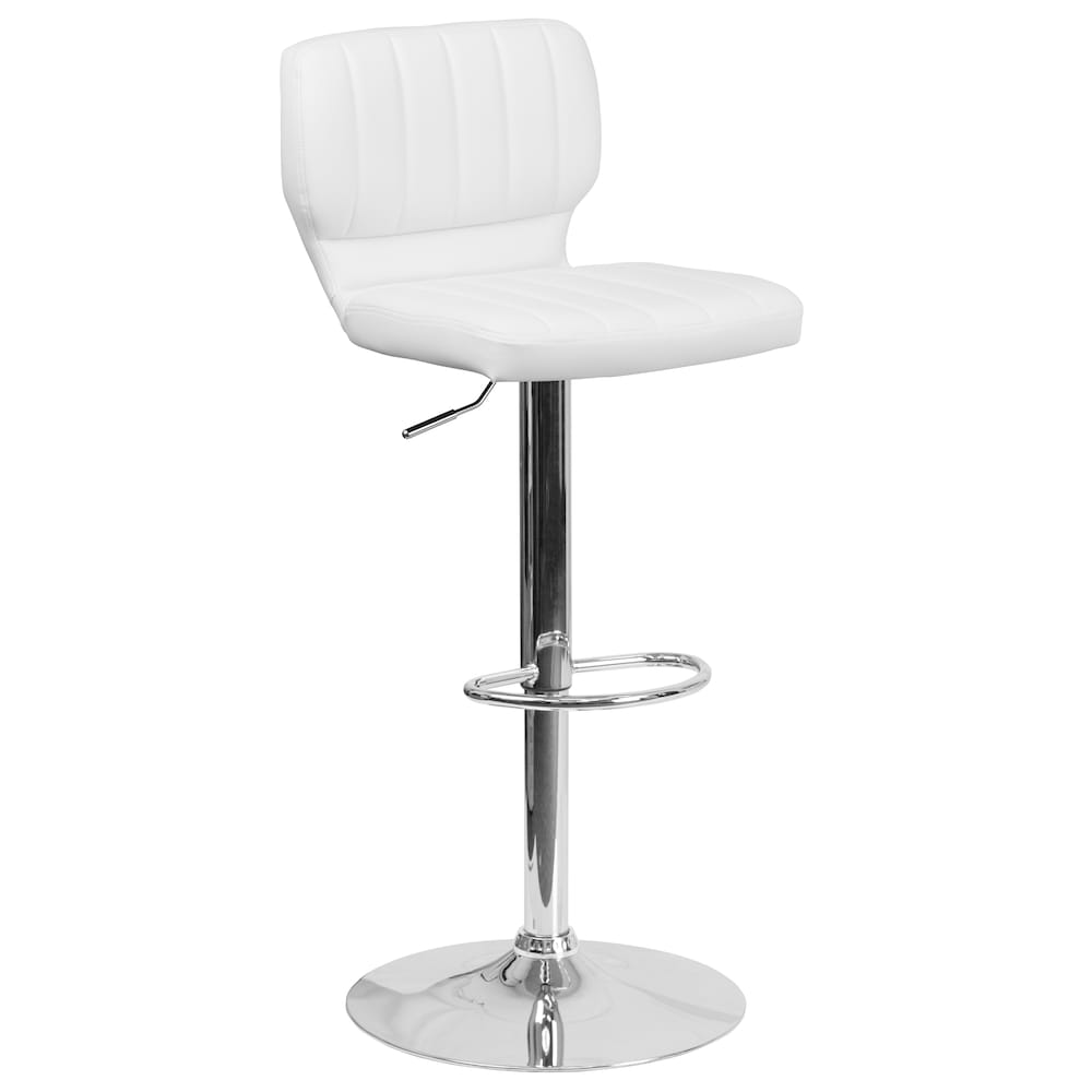 Tabouret de bar en vinyle blanc