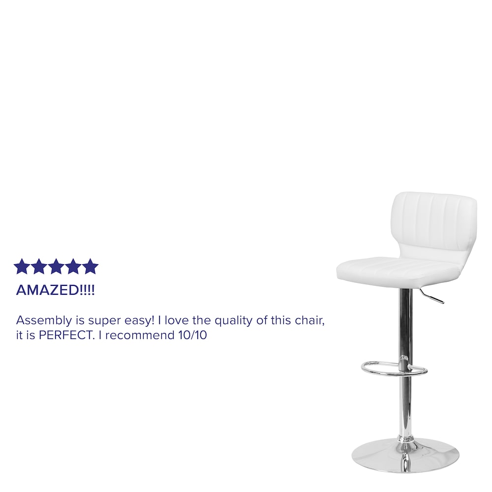 Tabouret de bar en vinyle blanc