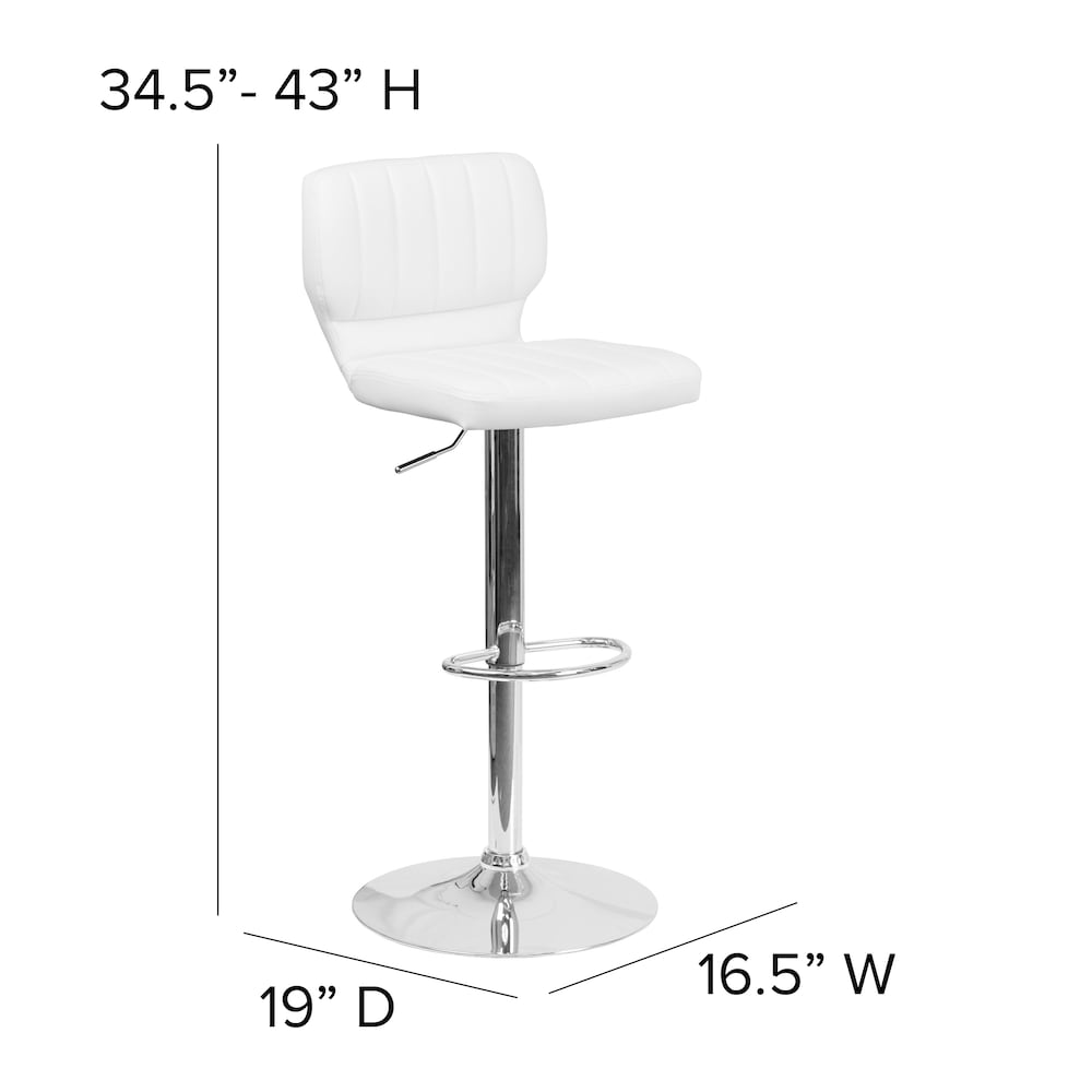 Tabouret de bar en vinyle blanc