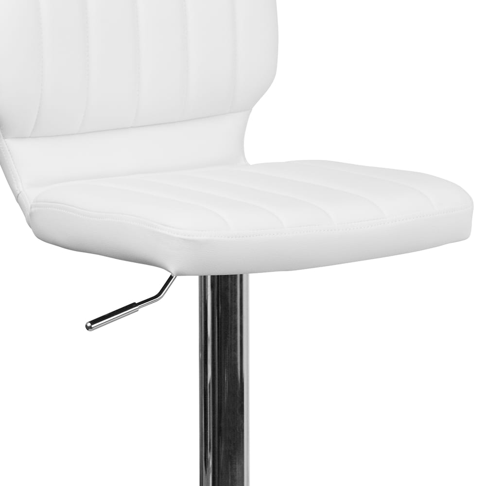 Tabouret de bar en vinyle blanc