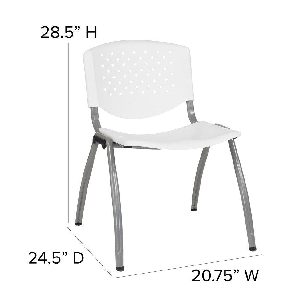 Chaise empilable en plastique blanc