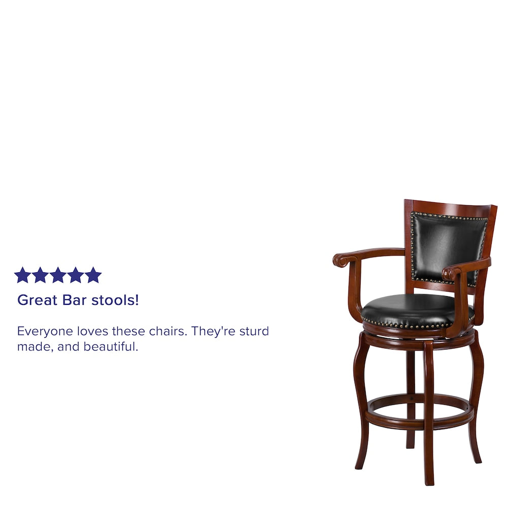 30" Cherry Wood Stool