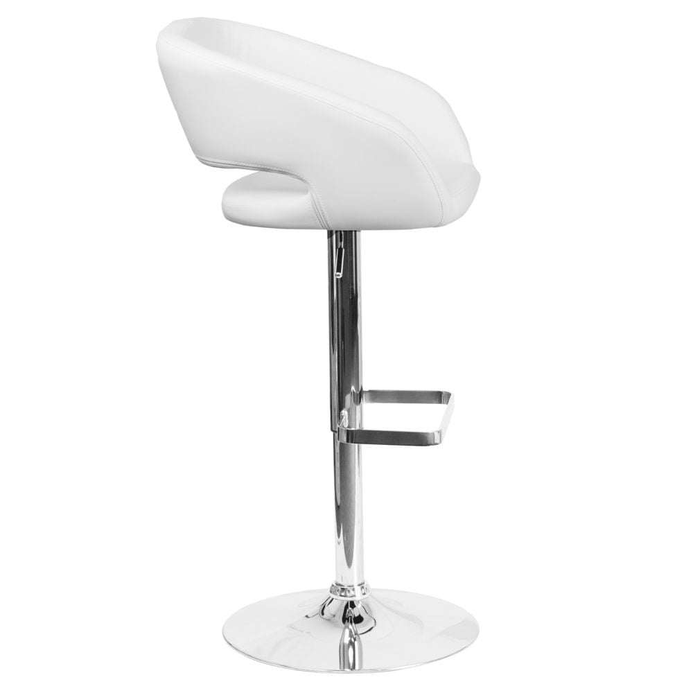 Tabouret de bar en vinyle blanc