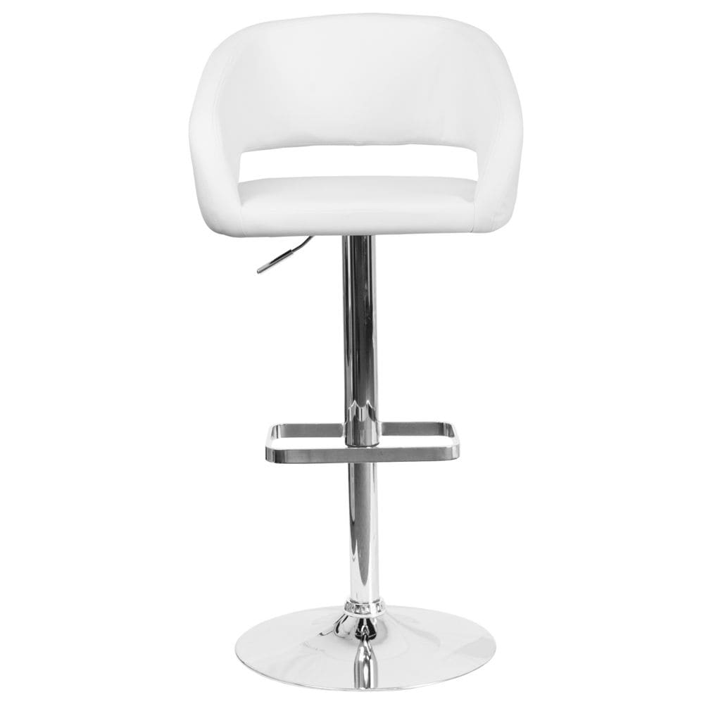 Tabouret de bar en vinyle blanc