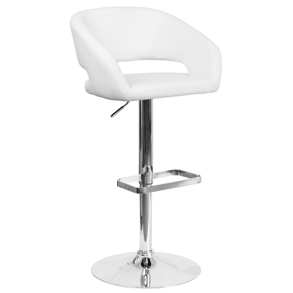 Tabouret de bar en vinyle blanc