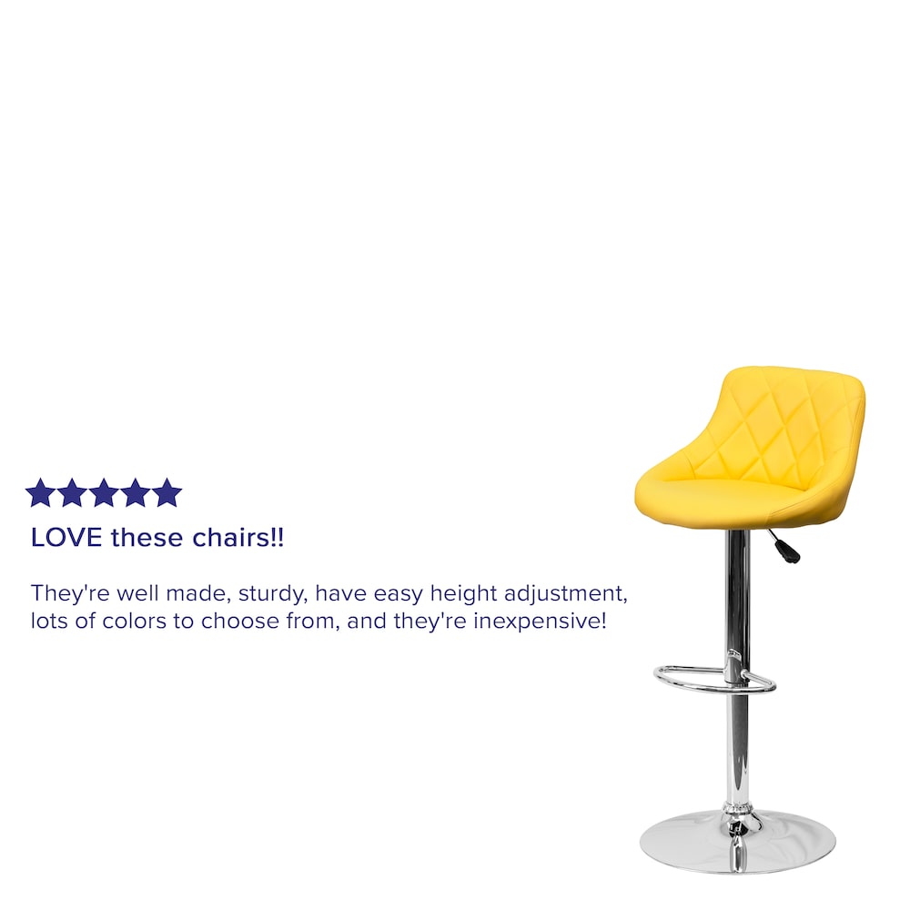 Tabouret de bar en vinyle jaune