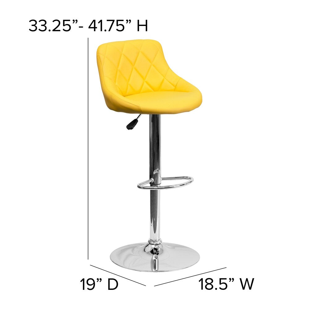 Tabouret de bar en vinyle jaune