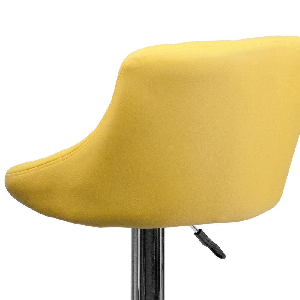 Tabouret de bar en vinyle jaune