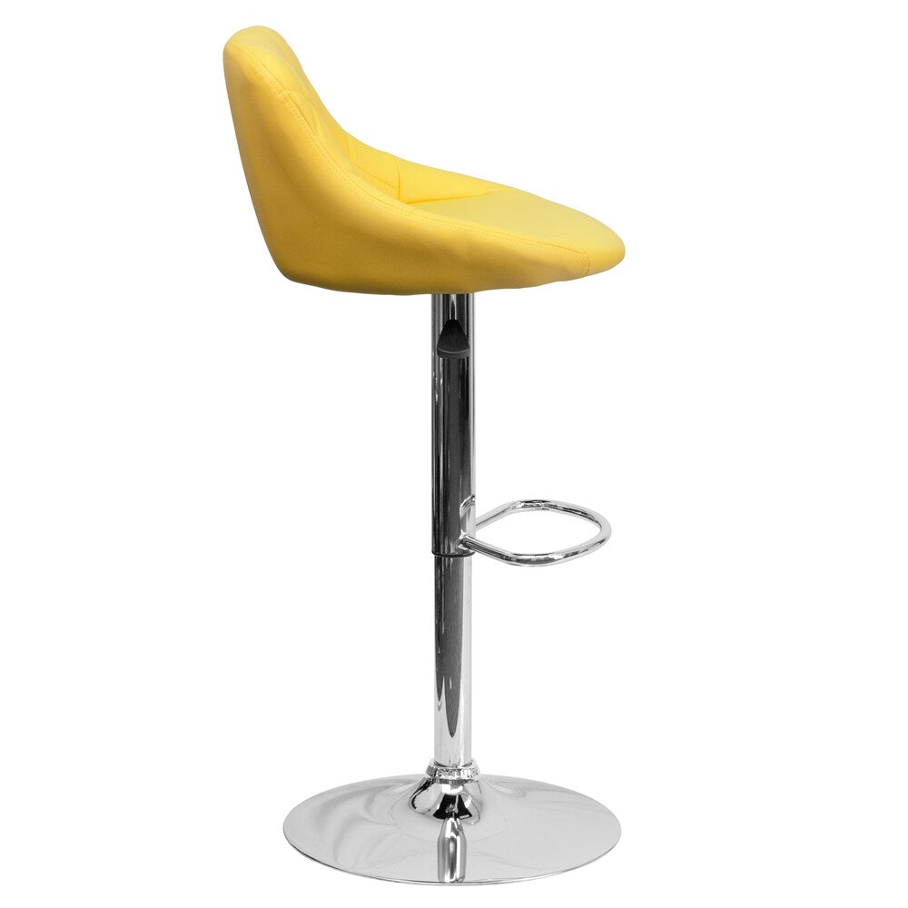 Tabouret de bar en vinyle jaune