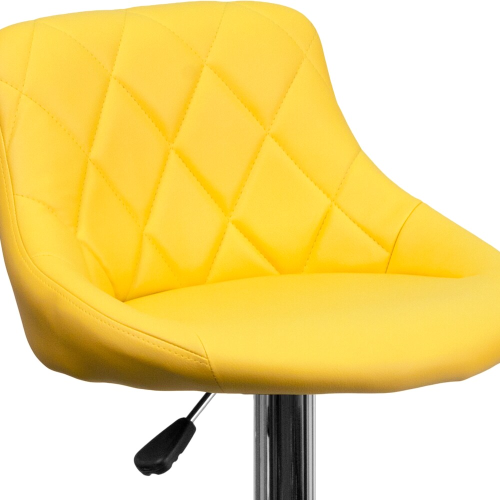 Tabouret de bar en vinyle jaune