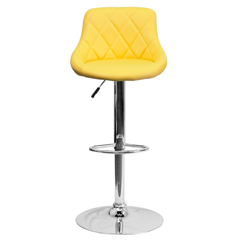 Tabouret de bar en vinyle jaune