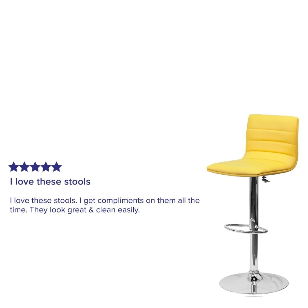 Tabouret de bar en vinyle jaune
