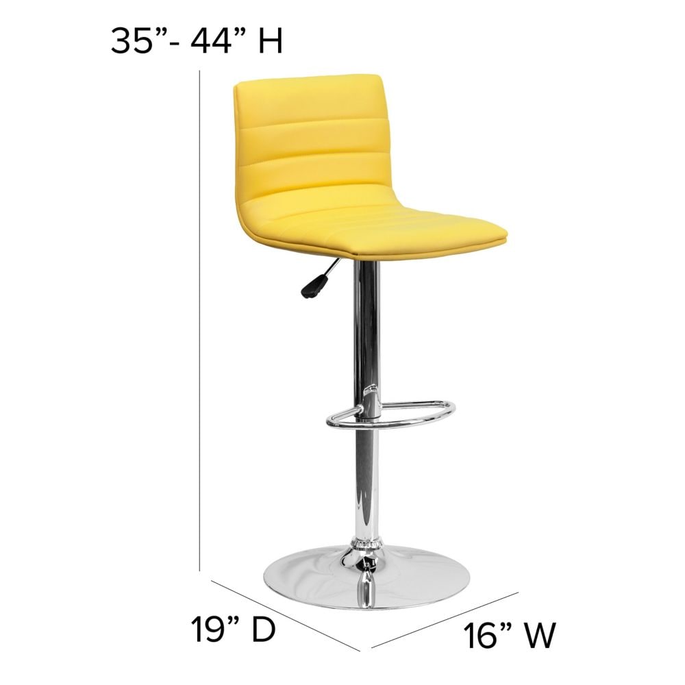 Tabouret de bar en vinyle jaune