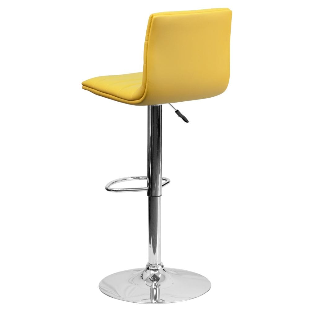 Tabouret de bar en vinyle jaune