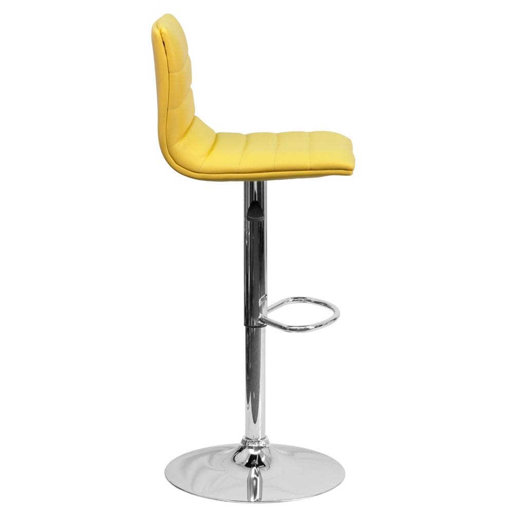 Tabouret de bar en vinyle jaune