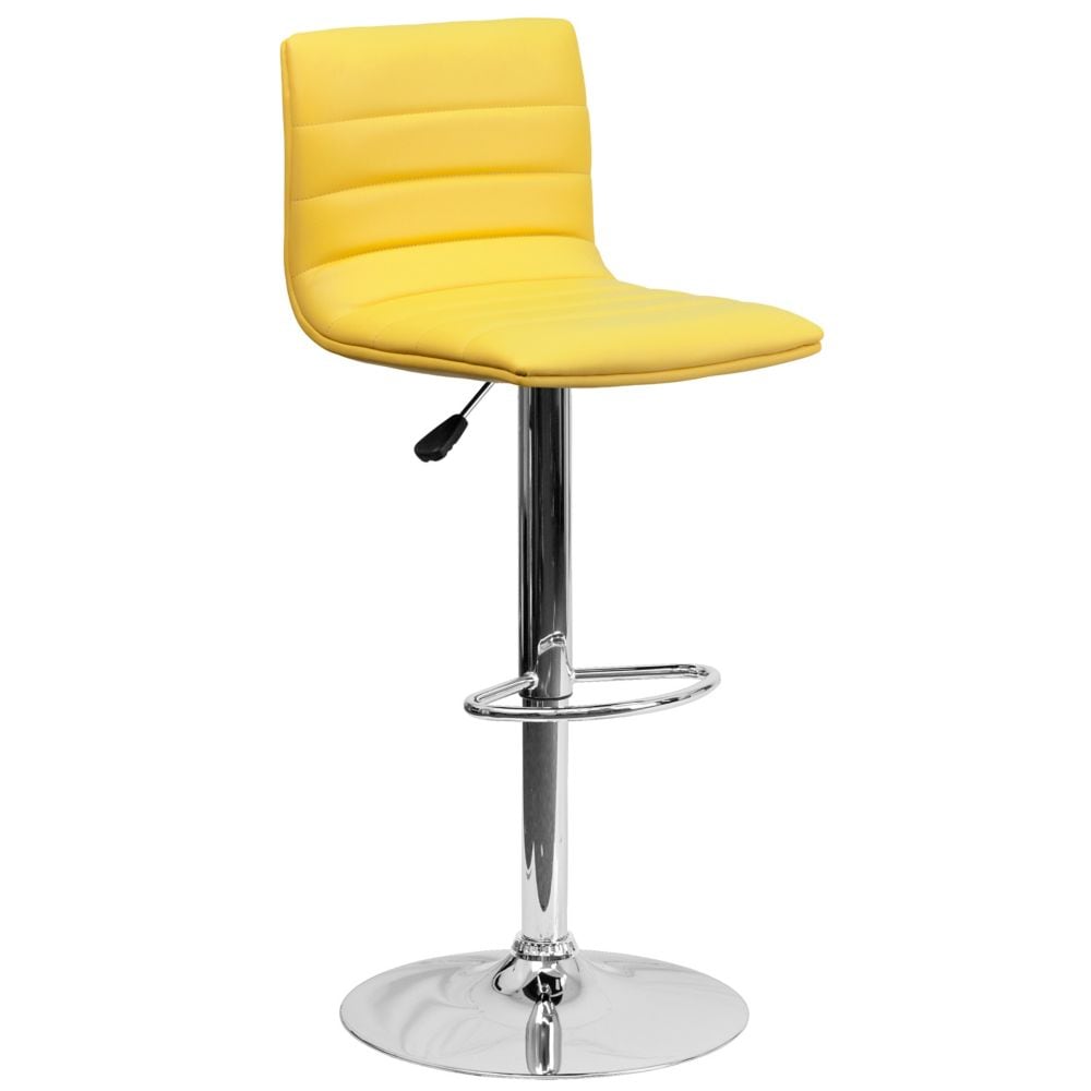 Tabouret de bar en vinyle jaune