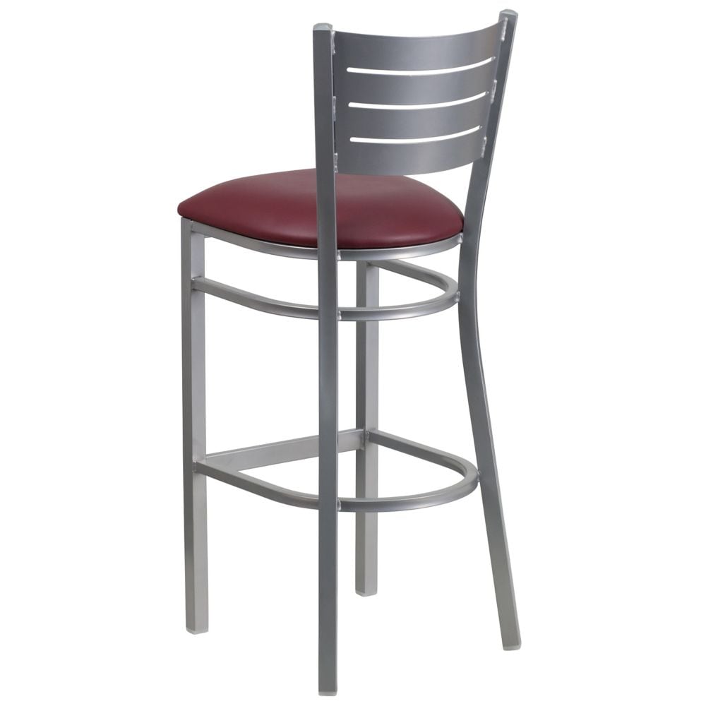 Tabouret à lattes argentées - Siège Burg