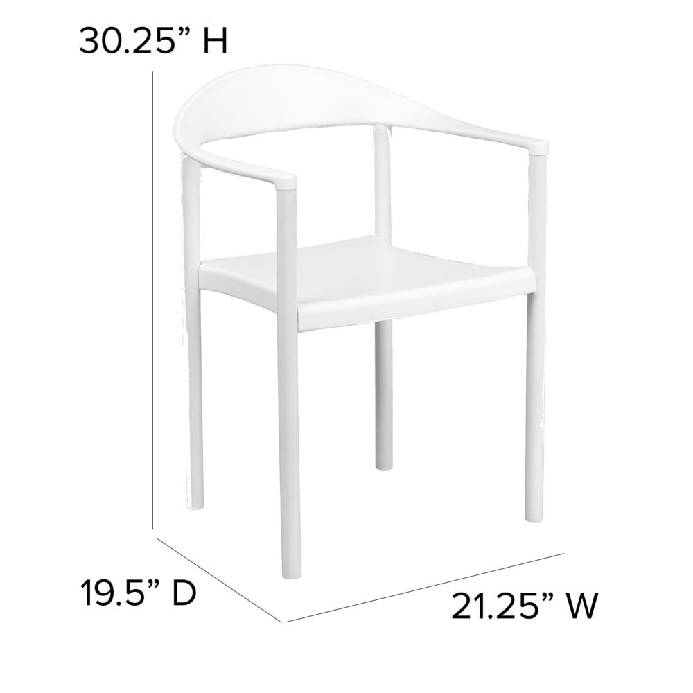 Chaise de café empilable en plastique blanc