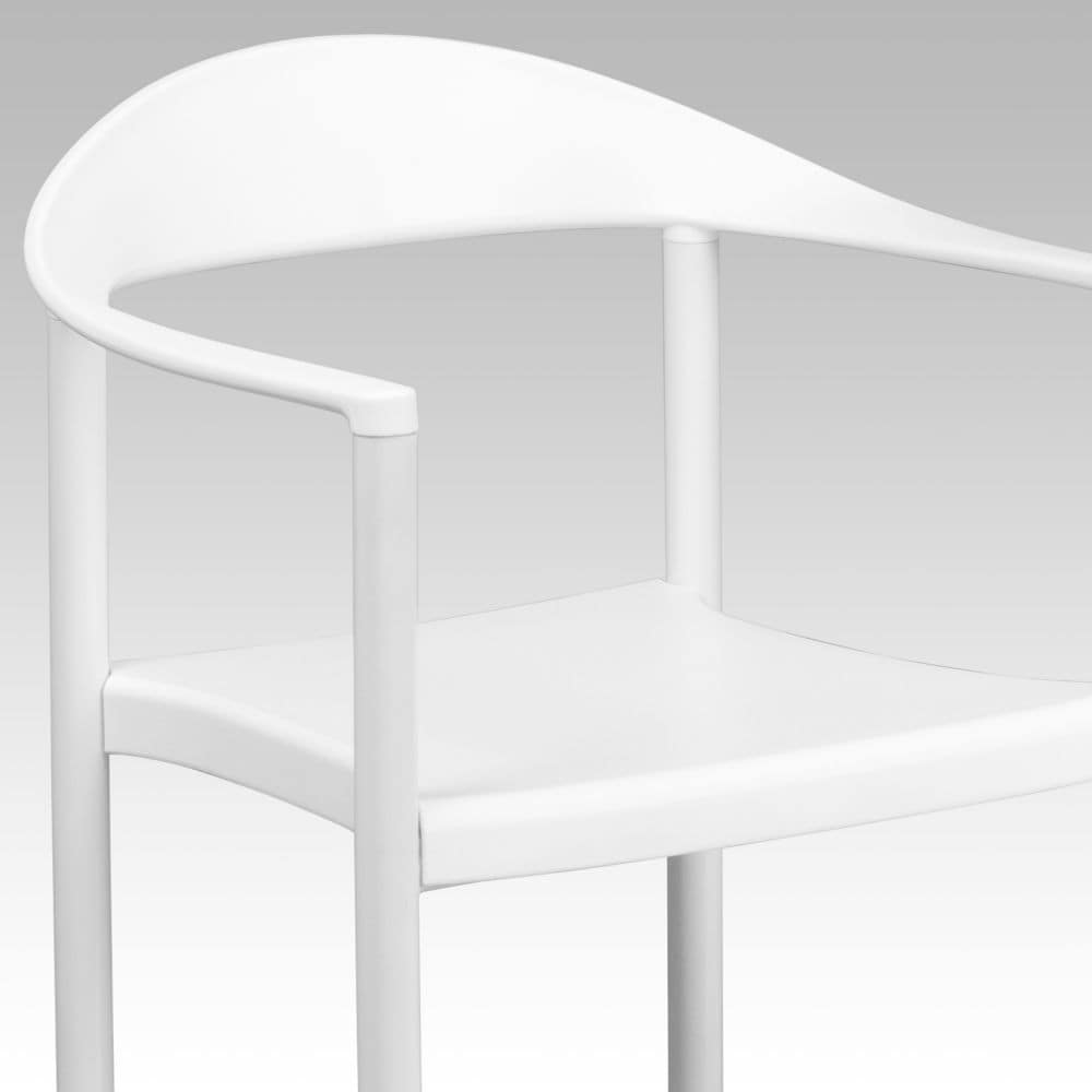 Chaise de café empilable en plastique blanc