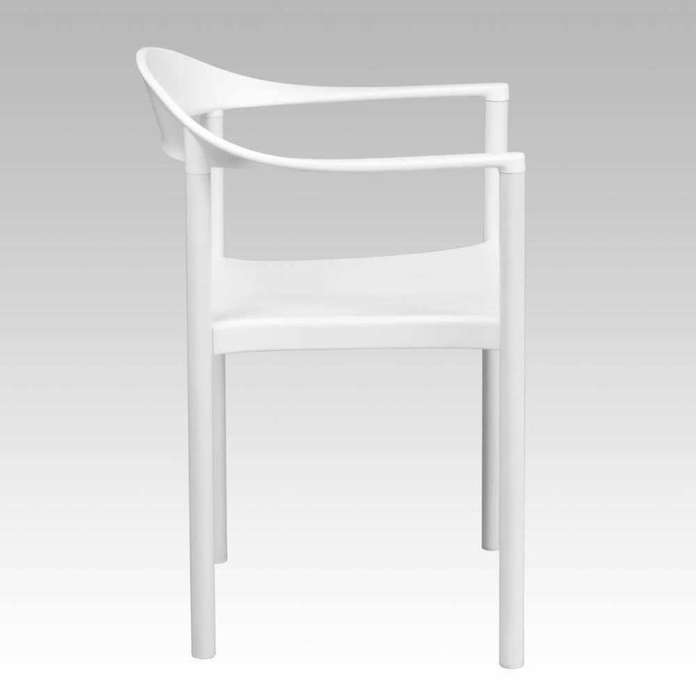 Chaise de café empilable en plastique blanc