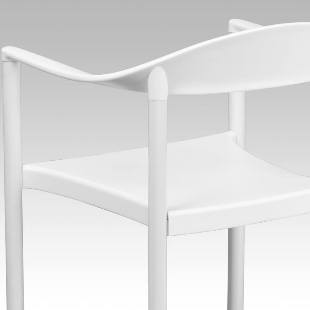 Chaise de café empilable en plastique blanc