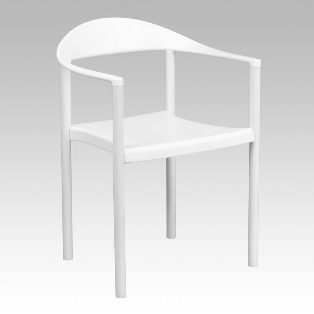 Chaise de café empilable en plastique blanc