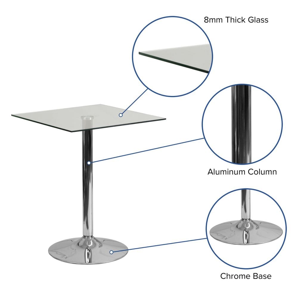 23.75SQ Glass Table